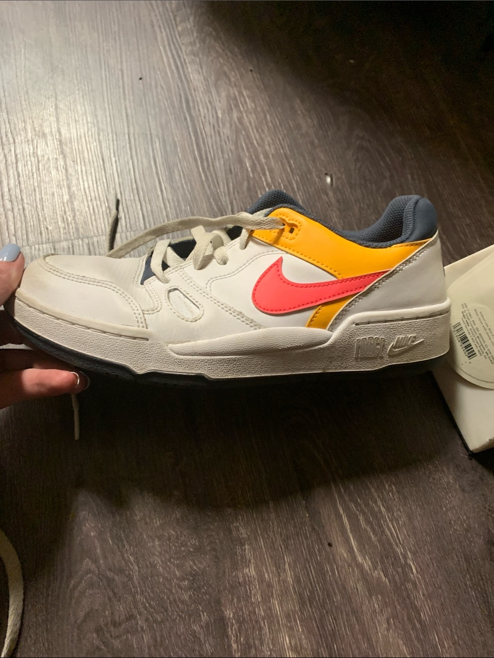 Nike Women's Low-Top Sneakers in White, Pink & Yellow